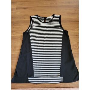 Women's Calvin Klein Striped Tank Black‎ White Stripe Size Small